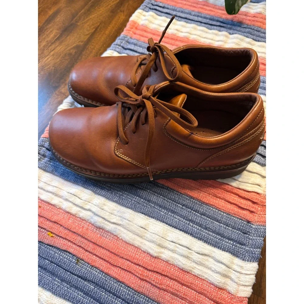 Rockport Mens APM3020D Brown Leather Lace Up Oxford Shoes Size 10.5M